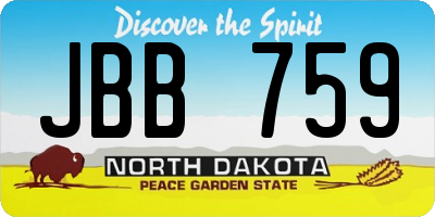 ND license plate JBB759