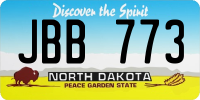 ND license plate JBB773