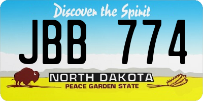 ND license plate JBB774
