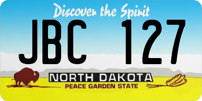 ND license plate JBC127