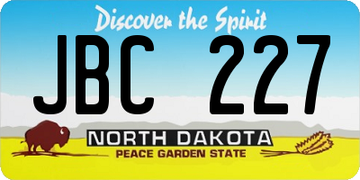 ND license plate JBC227