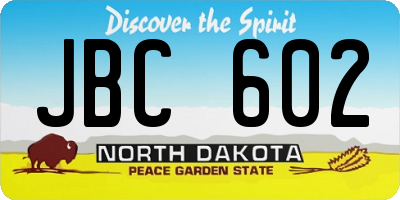 ND license plate JBC602