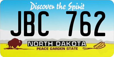 ND license plate JBC762