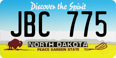 ND license plate JBC775