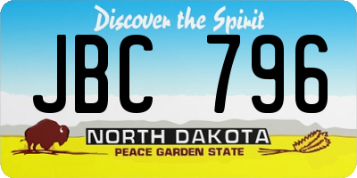ND license plate JBC796