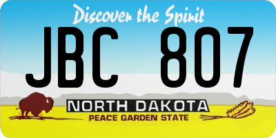 ND license plate JBC807