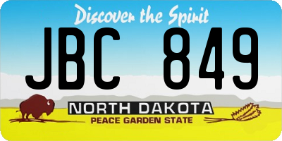 ND license plate JBC849