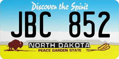 ND license plate JBC852