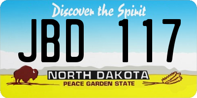 ND license plate JBD117