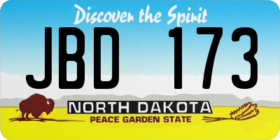 ND license plate JBD173