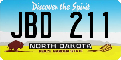 ND license plate JBD211
