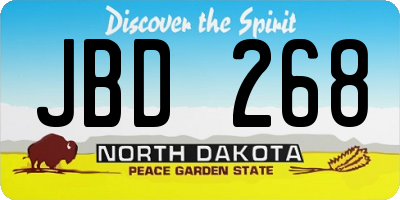 ND license plate JBD268