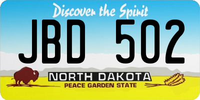 ND license plate JBD502