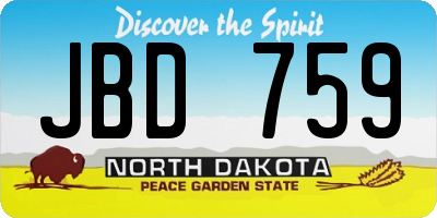 ND license plate JBD759