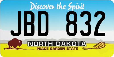ND license plate JBD832