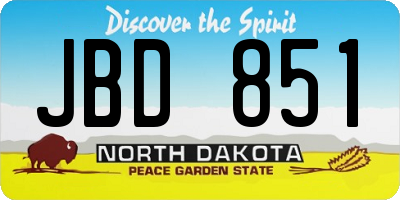 ND license plate JBD851