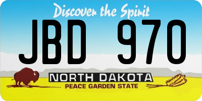 ND license plate JBD970