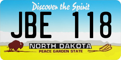 ND license plate JBE118