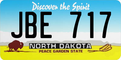 ND license plate JBE717