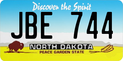 ND license plate JBE744