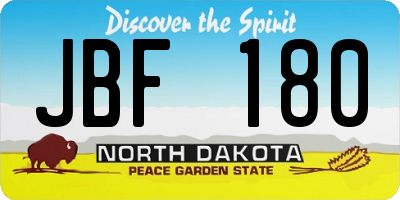 ND license plate JBF180