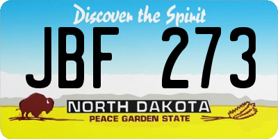 ND license plate JBF273