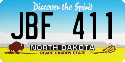 ND license plate JBF411
