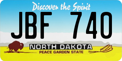 ND license plate JBF740