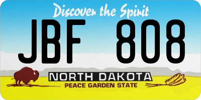 ND license plate JBF808