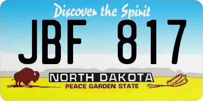 ND license plate JBF817