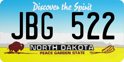 ND license plate JBG522