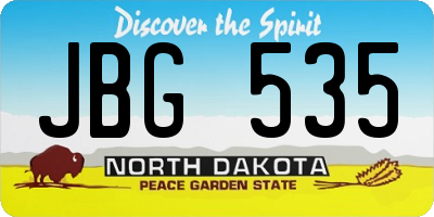 ND license plate JBG535