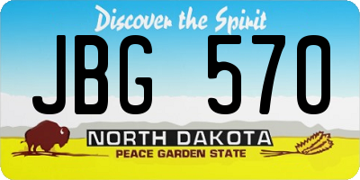 ND license plate JBG570