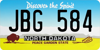 ND license plate JBG584