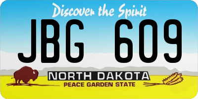 ND license plate JBG609