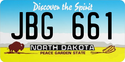 ND license plate JBG661