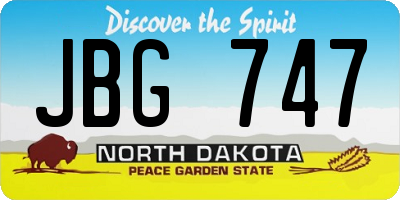 ND license plate JBG747