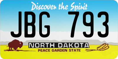 ND license plate JBG793