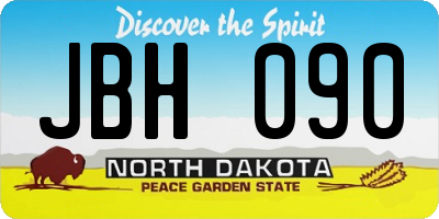 ND license plate JBH090