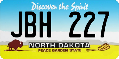 ND license plate JBH227