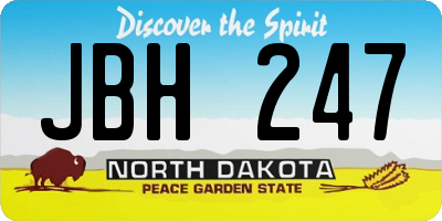 ND license plate JBH247