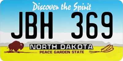 ND license plate JBH369