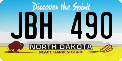 ND license plate JBH490