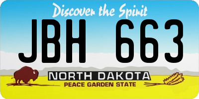 ND license plate JBH663