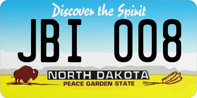 ND license plate JBI008