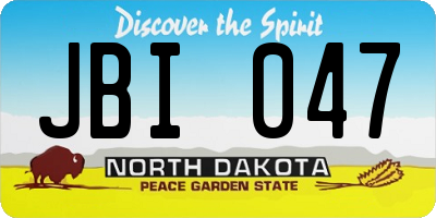 ND license plate JBI047