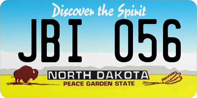 ND license plate JBI056