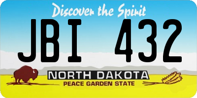ND license plate JBI432