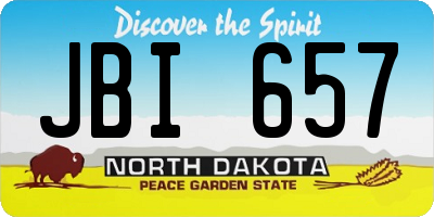 ND license plate JBI657