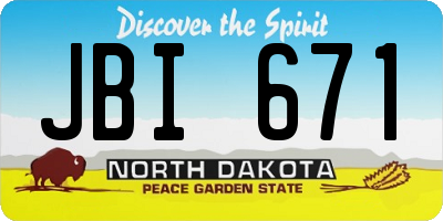 ND license plate JBI671